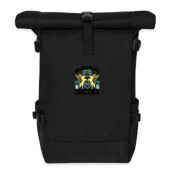 Grandfather Unicorn Unicorn - Roll Top Backpack - black - Front