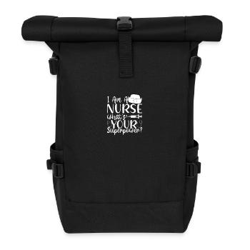 Nurse, what is your superpower? - Roll Top Backpack - black - Front