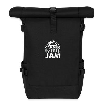 Wandern Natur Outdoor Berge - Rolltop Rucksack - Schwarz - Vorne