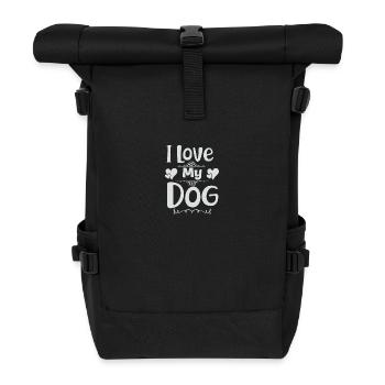J’aime mon chien - Sac à dos roll top - noir - Devant