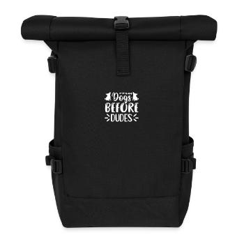 Dogs in front of guys - Roll Top Backpack - black - Front