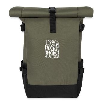 Fewer people more puppies - Roll Top Backpack - olive/black - Front