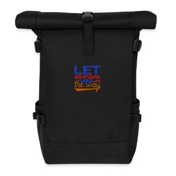 Laissez l’aventure montrer le chemin des montagnes naturelles - Sac à dos roll top - noir - Devant
