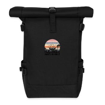 L’aventure vous attend, trouvez-la en randonnée - Sac à dos roll top - noir - Devant