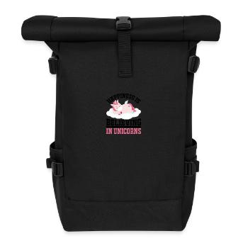Le bonheur, c’est croire en la licorne licorne - Sac à dos roll top - noir - Devant