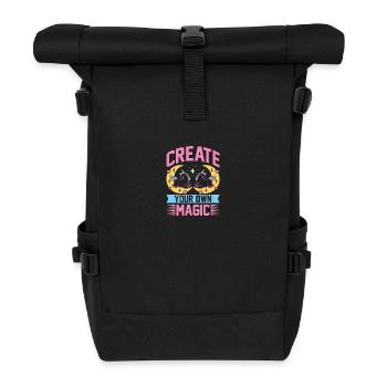 Erschaffe deine eigene Magie Unicorn - Rolltop Rucksack - Schwarz - Vorne