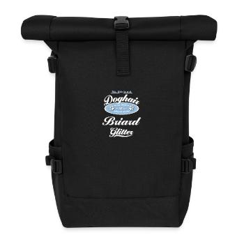 Dog glitter Briard - Roll Top Backpack - black - Front