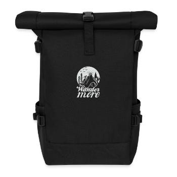 Wandern Natur Outdoor Berge - Rolltop Rucksack - Schwarz - Vorne
