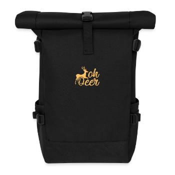 Ugly Christmas Oh Deer Sayings - Roll Top Backpack - black - Front
