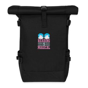 Unicorn Reading Is Magical - Roll Top Backpack - black - Front