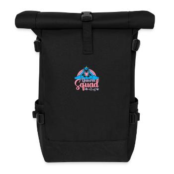 Einhorn Squad Unicorn - Rolltop Rucksack - Schwarz - Vorne