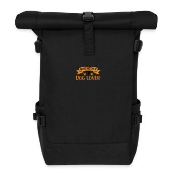 Ehefrau Mutter Hundeliebhaberin - Rolltop Rucksack - Schwarz - Vorne