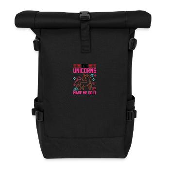 The unicorns made me Unicorn - Roll Top Backpack - black - Front
