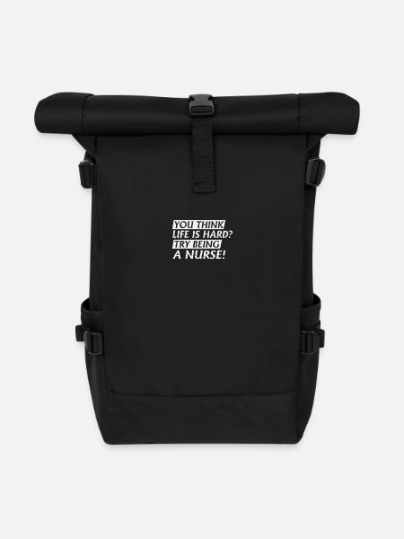 Versuchen Sie, eine Krankenschwester zu sein - Rolltop Rucksack - Schwarz
