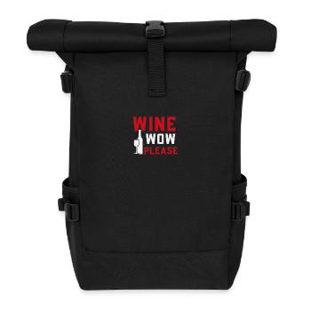 Wein jetzt bitte - Rolltop Rucksack - Schwarz - Vorne