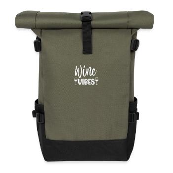 Vibes du vin - Sac à dos roll top - olive/noir - Devant