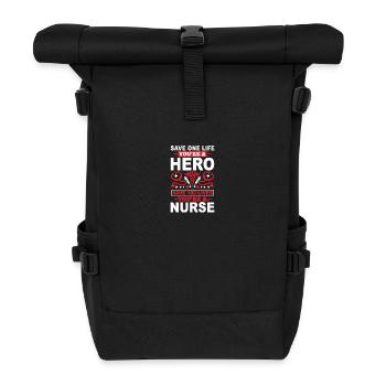 Save a Life Hero 100 Life Nurse - Roll Top Backpack - black - Front