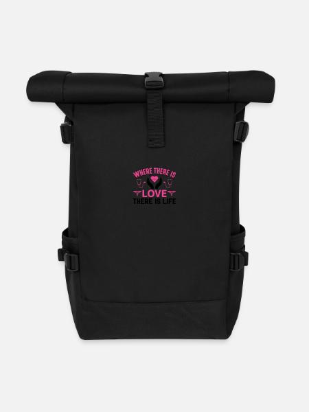 Wo die Liebe ist, ist auch die Krankenschwester - Rolltop Rucksack - Schwarz