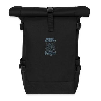 My Heart belongs to a Bengal Domestic Cat - Roll Top Backpack - black - Front