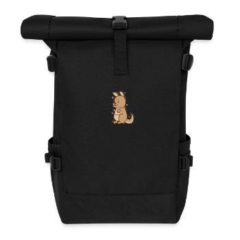 verliebtes Känguru Australien Outback - Rolltop Rucksack - Schwarz - Vorne