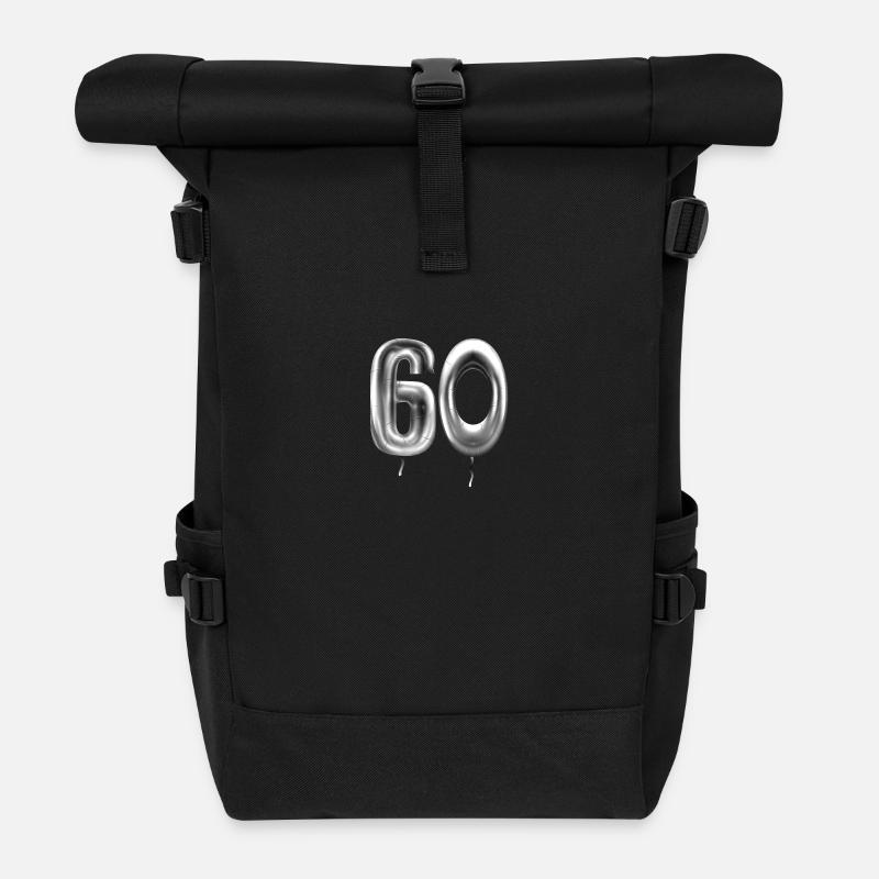 60. Geburtstag Ballons Geburtstagsballons 60 Jahre - Rolltop Rucksack - Schwarz