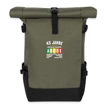 Lebensmittelampel Score 45 Jahre 45 Geburtstag - Rolltop Rucksack - Olive/Schwarz - Vorne