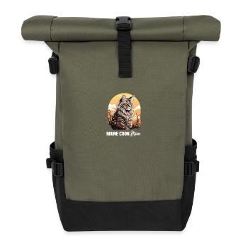Maine Coon - Rolltop Rucksack - Olive/Schwarz - Vorne