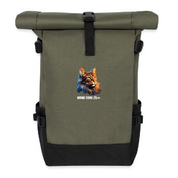 Maine Coon - Rolltop Rucksack - Olive/Schwarz - Vorne