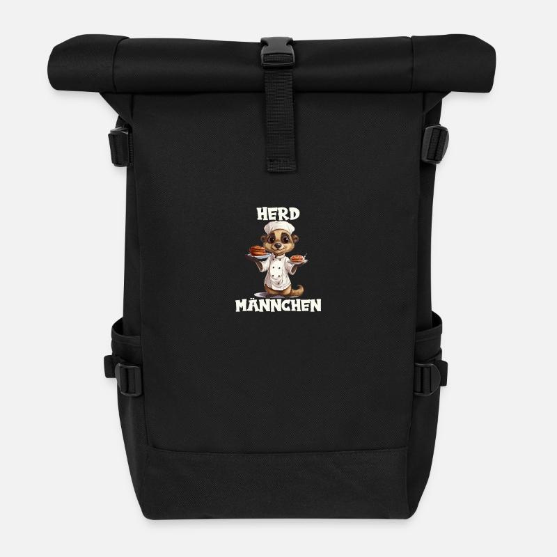 Erdmännchen kochen Koch Kochmütze Herdmännchen - Rolltop Rucksack - Schwarz