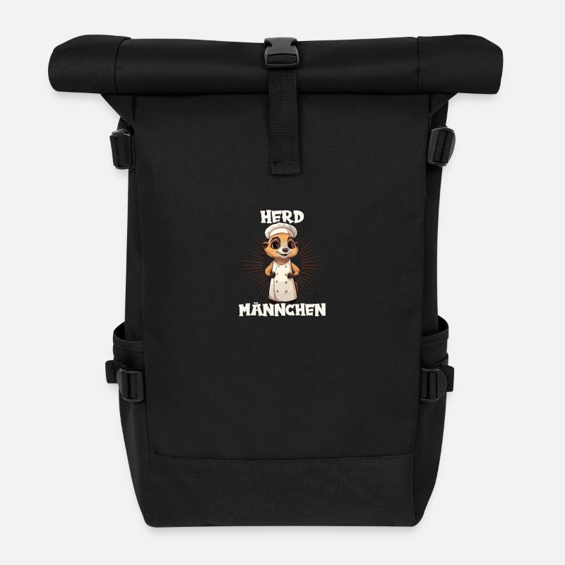 Erdmännchen kochen Koch Kochmütze Herdmännchen - Rolltop Rucksack - Schwarz