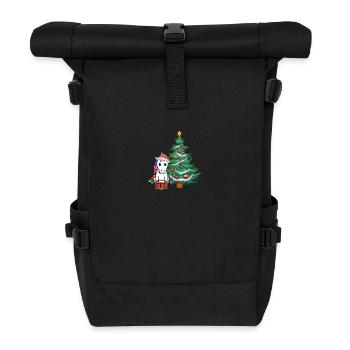 Unicorn Christmas Christmas Xmas - Roll Top Backpack - black - Front