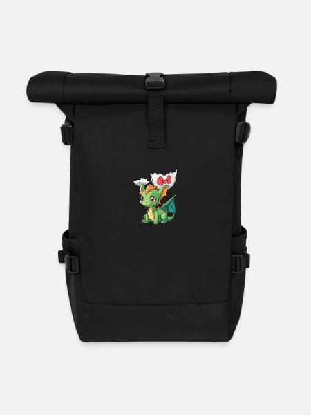 Drachen Baby Eierschale Geburt schlüpfen Ei Kinder - Rolltop Rucksack - Schwarz