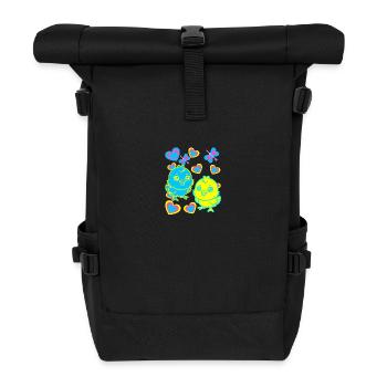 Küken Ostern Kind Kinder - Rolltop Rucksack - Schwarz - Vorne