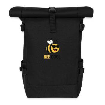 Bee Cool – Lustige Sonnenbrillenbiene - Rolltop Rucksack - Schwarz - Vorne