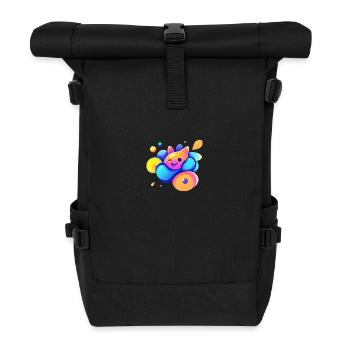 Happy - Rolltop Rucksack - Schwarz - Vorne