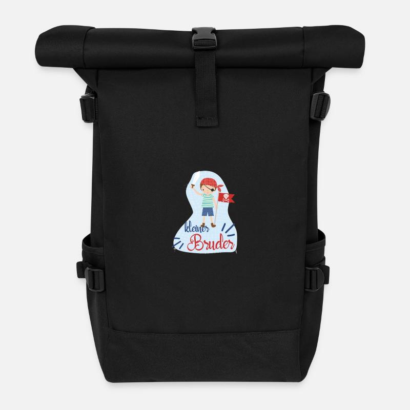 kleiner Bruder Pirat - Rolltop Rucksack - Schwarz