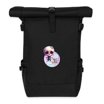 Skelettchen "Einzigartig"  - Rolltop Rucksack - Schwarz - Vorne