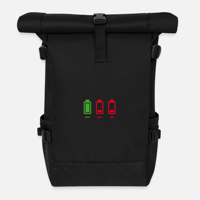 Trio Family Trommel - Rolltop Rucksack - Schwarz