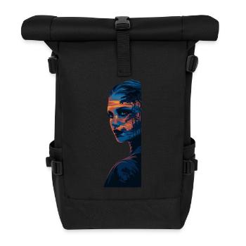 Hiking girl - wandern Frau Mädchen - Rolltop Rucksack - Schwarz - Vorne