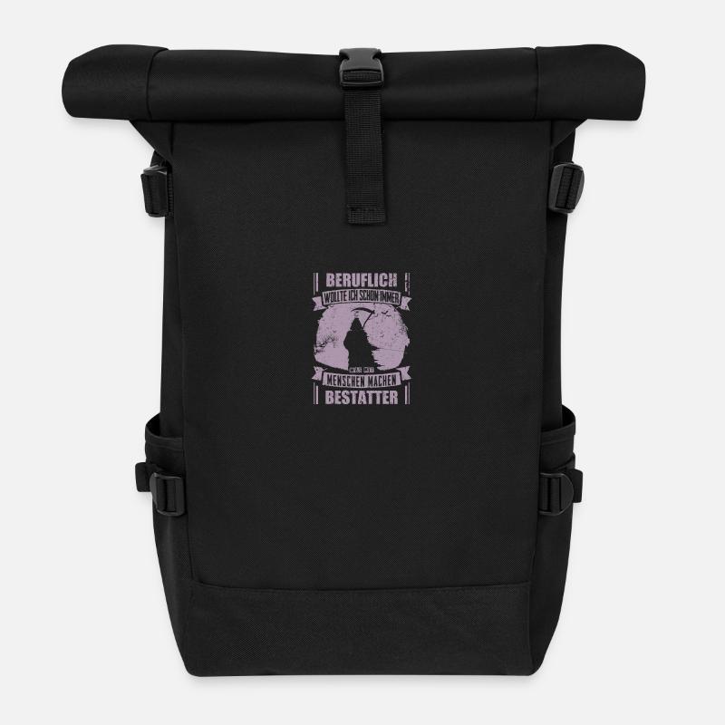 Bestatter lustig Beruflich wollte ich schon immer - Rolltop Rucksack - Schwarz