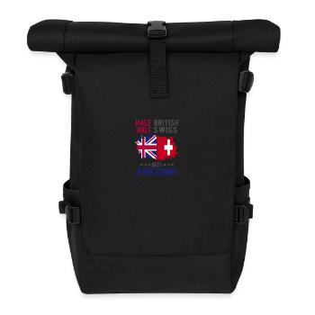 Half British Half Swiss - Roll Top Backpack - black - Front
