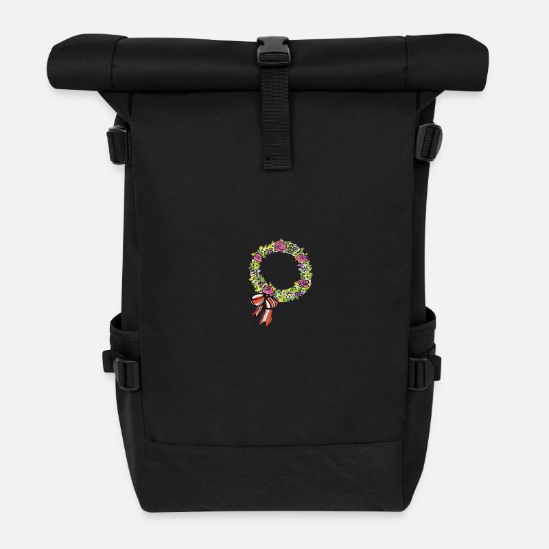 Buchskranzl Rosa - Rolltop Rucksack - Schwarz