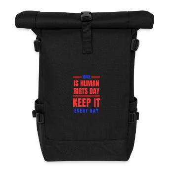 10/12 Human rights - Roll Top Backpack - black - Front