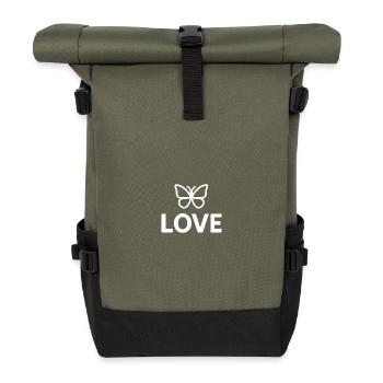 Papillon Amour Minimal - Sac à dos roll top - olive/noir - Devant