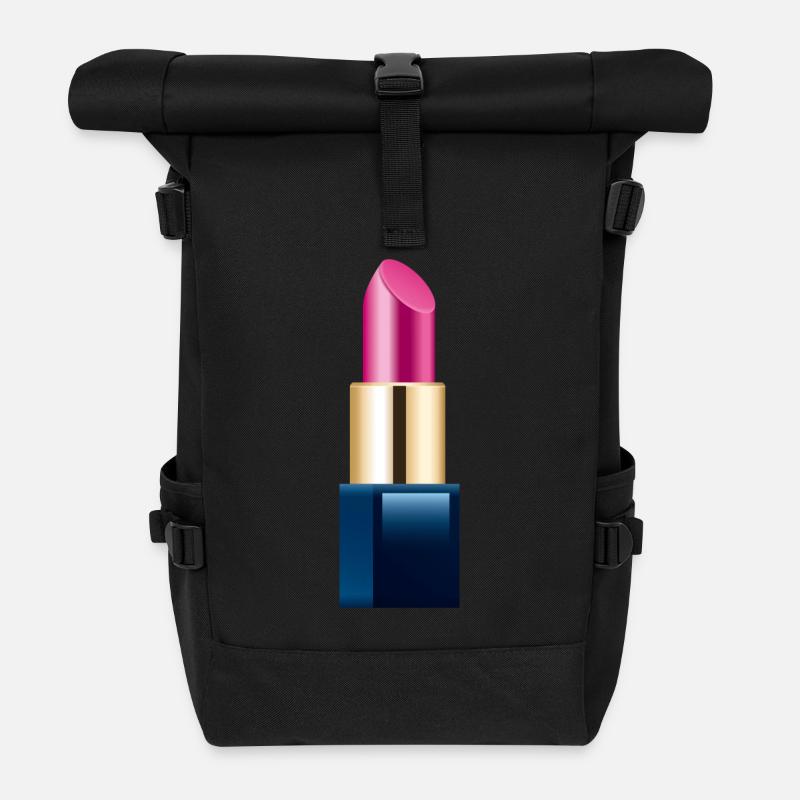 Smiley Lipstick - Rolltop Rucksack - Schwarz