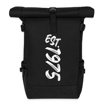 Est. 1975 - Established 1975 - Geburtstag Geschenk - Rolltop Rucksack - Schwarz - Vorne