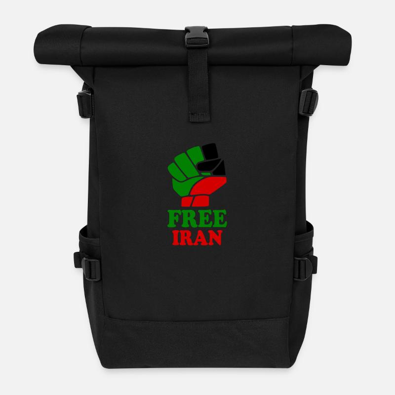 Free iran - Rolltop Rucksack - Schwarz