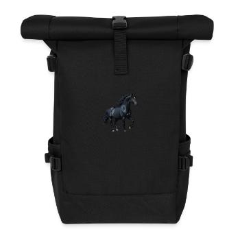 Silhouette d’étalon noir - Sac à dos roll top - noir - Devant
