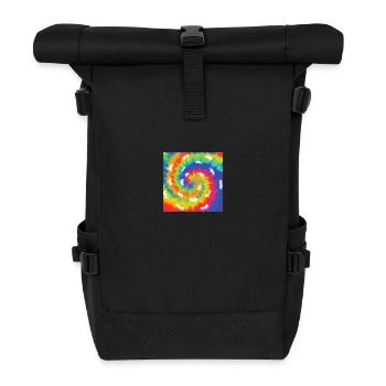 Krawatte Farbstoff Muster - Regenbogen bunte Kunst-Liebhaber-Geschenk - Rolltop Rucksack - Schwarz - Vorne