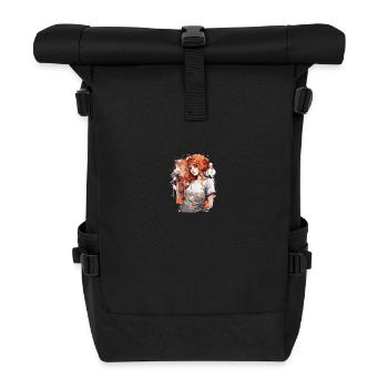 Anime Girl - Roll Top Backpack - black - Front